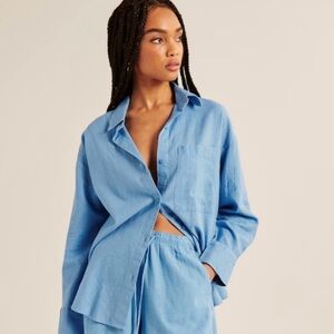 🐠🌊NWT Abercrombie & Fitch Linen Resort Shirt!🌊🐠